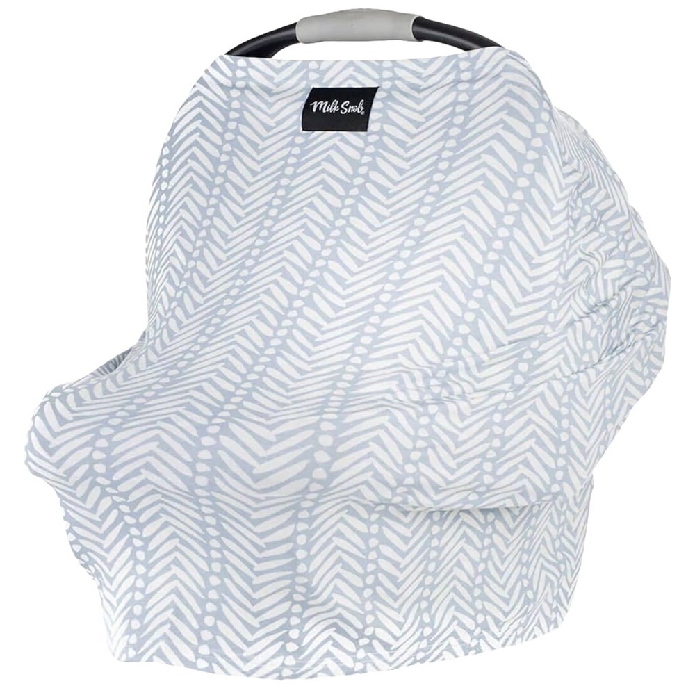 Milk Snob Original 5-in-1 Cover, Blue and White Herringbone